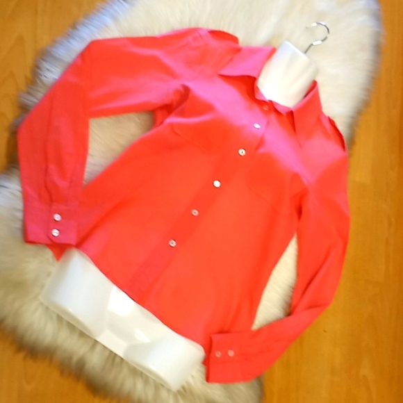 Tory Burch Coral Button Down Top - Picture 9 of 11